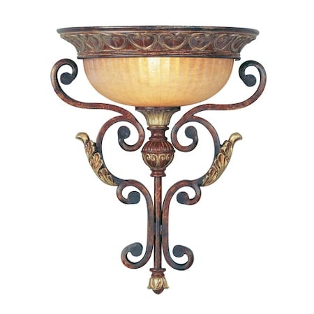 Villa Verona 1 Light Verona Bronze with Aged Gold Leaf Accents Sconce MPN:8580-63