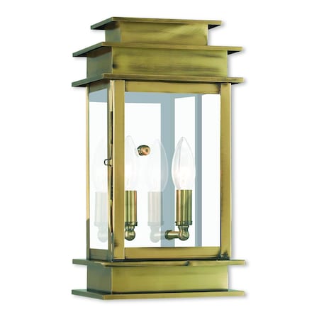 Princeton 2 Light Antique Brass Outdoor Wall Lantern MPN:2014-01