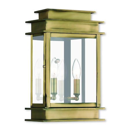 Princeton 2 Light Antique Brass Outdoor Wall Lantern MPN:2016-01