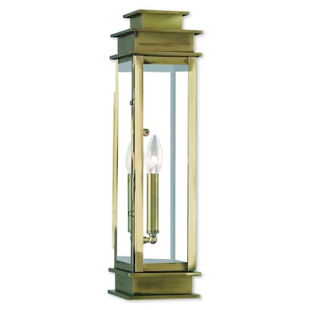 Princeton 1 Light Antique Brass Outdoor Wall Lantern MPN:20207-01