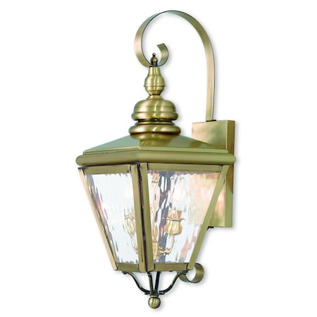 Cambridge 2 Light Antique Brass Outdoor Wall Lantern MPN:2031-01