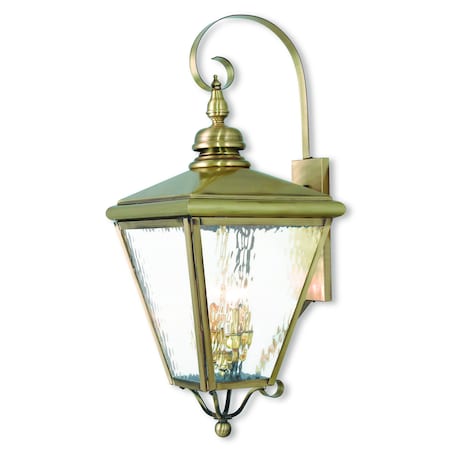 Cambridge 4 Light Antique Brass Outdoor Wall Lantern MPN:2036-01