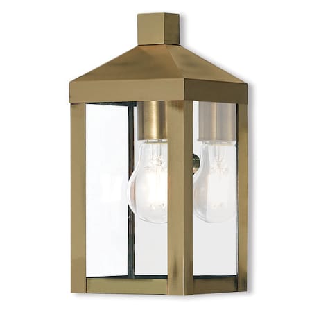 Nyack 1 Light Antique Brass Outdoor Wall MPN:20581-01
