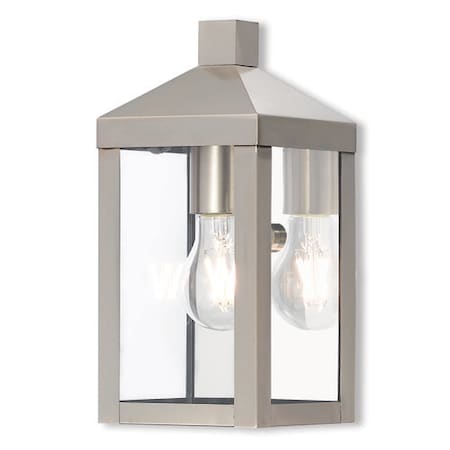 Nyack 1 Light Brushed Nickel Outdoor Wall Lantern MPN:20581-91