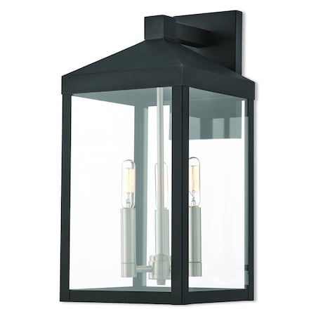 Nyack 3 Light Black Outdoor Wall Lantern MPN:20584-04