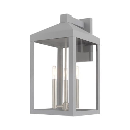 Nyack 3 Light Nordic Gray Outdoor Wall Lantern MPN:20585-80
