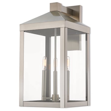Nyack 3 Light Brushed Nickel Outdoor Wal MPN:20585-91