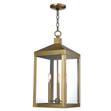 Nyack 3 Light Antique Brass Outdoor Pend MPN:20587-01