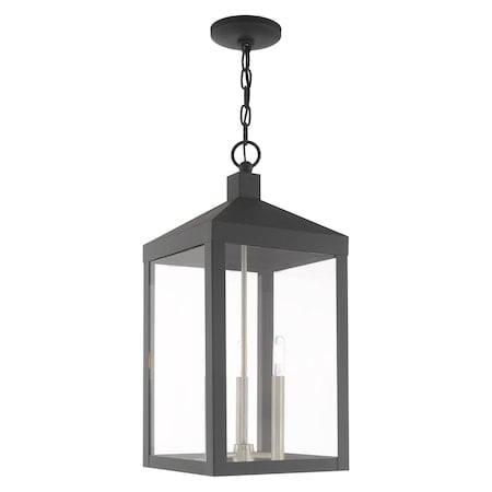 Nyack 3 Light Scandinavian Gray Outdoor Pendant Lantern MPN:20587-76