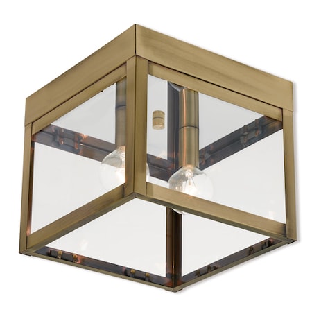 Nyack 2 Light Antique Brass Outdoor Ceiling Mount MPN:20588-01