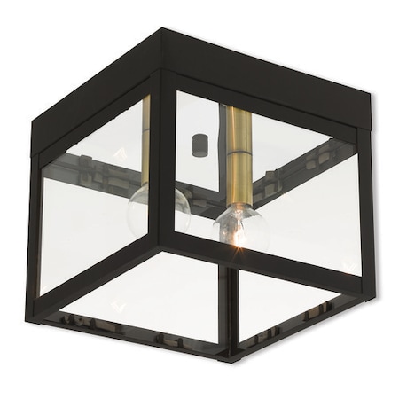 Nyack 2 Light Bronze Outdoor Ceiling Mount MPN:20588-07