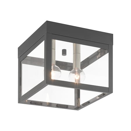 Nyack 2 Light Scandinavian Gray Outdoor Ceiling Mount MPN:20588-76