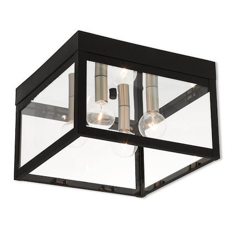 Nyack 4 Light Black Outdoor Ceiling Moun MPN:20589-04