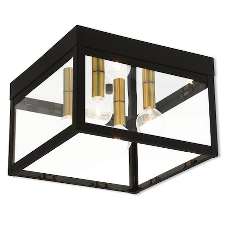 Nyack 4 Light Bronze Outdoor Ceiling Mount MPN:20589-07