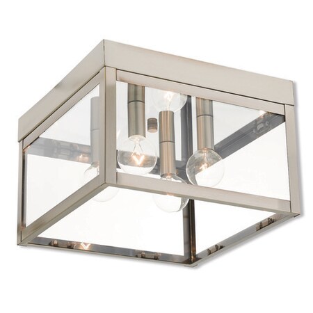 Nyack 4 Light Brushed Nickel Outdoor Ceiling Mount MPN:20589-91