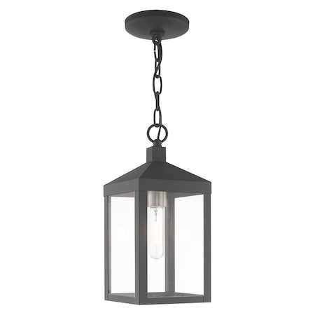 Nyack 1 Light Scandinavian Gray Outdoor Pendant Lantern MPN:20591-76