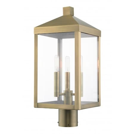 Antique Brass Outdoor Post Top Lantern, 3 MPN:20592-01