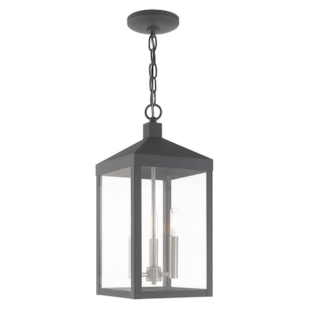 Nyack 3 Light Scandinavian Gray Outdoor Pendant Lantern MPN:20593-76