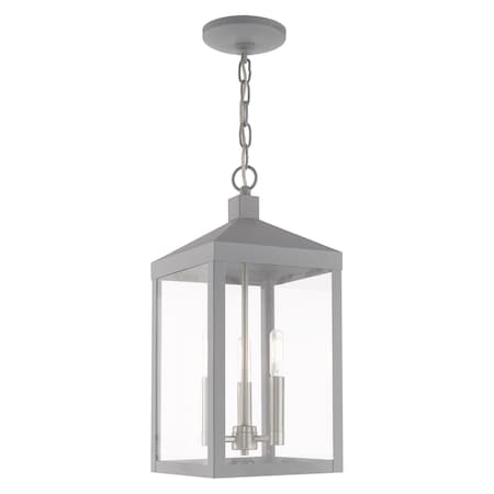 Nyack 3 Light Nordic Gray Outdoor Pendant Lantern MPN:20593-80