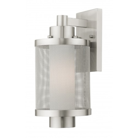 Brushed Nickel Outdoor Wall Lantern, 1 Li MPN:20682-91