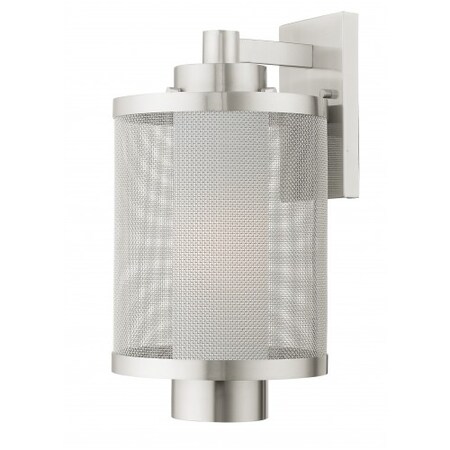 Brushed Nickel Outdoor Wall Lantern, 1 Li MPN:20683-91