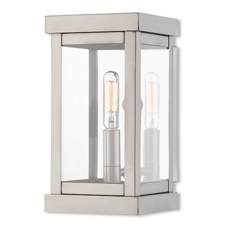 Hopewell 1 Light Brushed Nickel Outdoor Wall Lantern MPN:20701-91