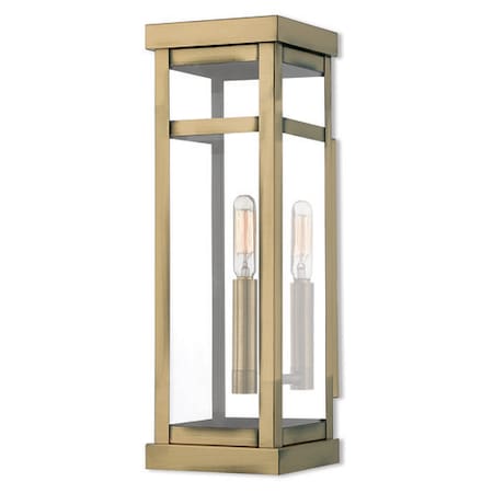 Hopewell 1 Light Antique Brass Outdoor Wall Lantern MPN:20703-01