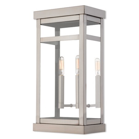 Hopewell 2 Light Brushed Nickel Outdoor Wall Lantern MPN:20704-91
