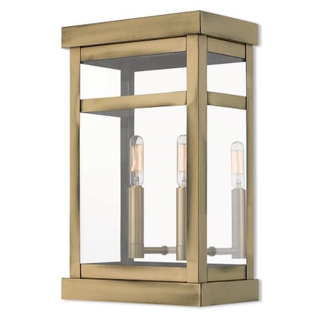 Hopewell 2 Light Antique Brass Outdoor Wall Lantern MPN:20705-01