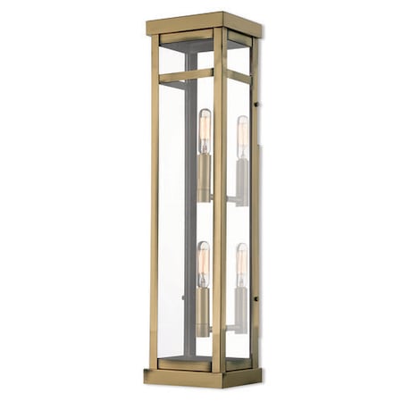 Hopewell 2 Light Antique Brass Outdoor Wall Lantern MPN:20706-01