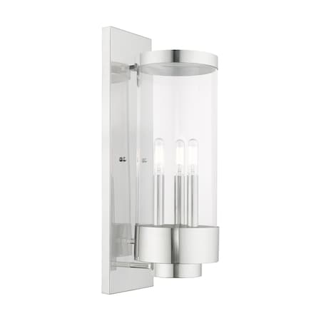 Hillcrest 3 Light Polished Chrome Outdoor Wall Lantern MPN:20724-05