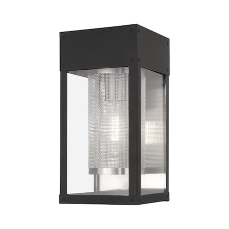 Franklin 1 Light Black Outdoor Wall Lantern MPN:20761-04
