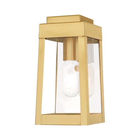 Oslo 1 Light Satin Brass Outdoor Wall Lantern MPN:20851-12