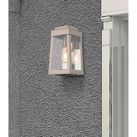 Oslo 1 Light Brushed Nickel Outdoor Wall Lantern MPN:20851-91