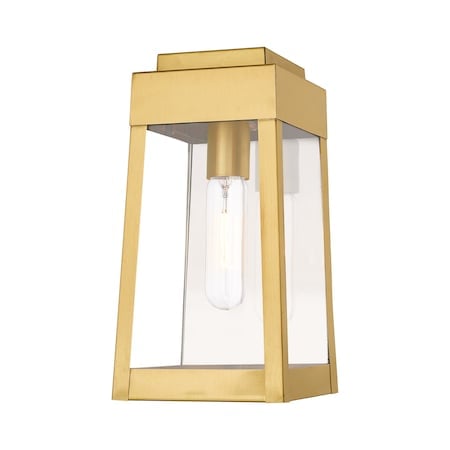 Oslo 1 Light Satin Brass Outdoor Wall Lantern MPN:20852-12