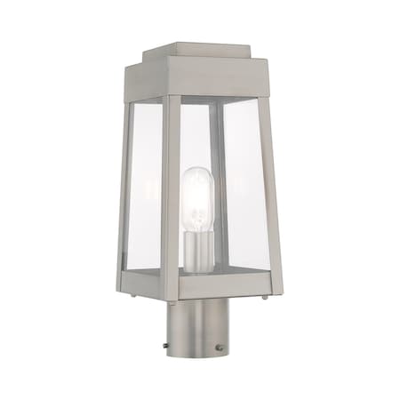 Oslo 1 Light Brushed Nickel Outdoor Post Top Lantern MPN:20853-91