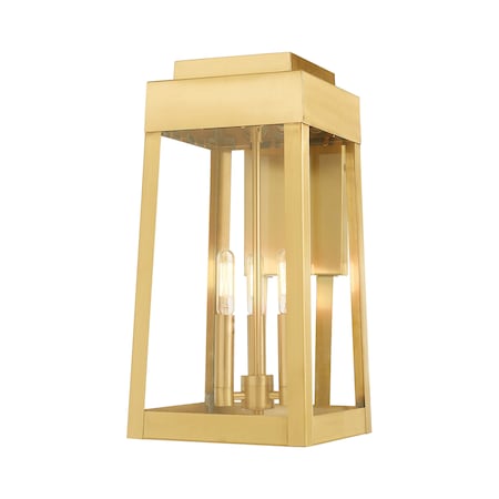 Oslo 3 Light Satin Brass Outdoor Wall Lantern MPN:20855-12