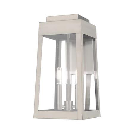 Oslo 3 Light Brushed Nickel Outdoor Wall Lantern MPN:20855-91