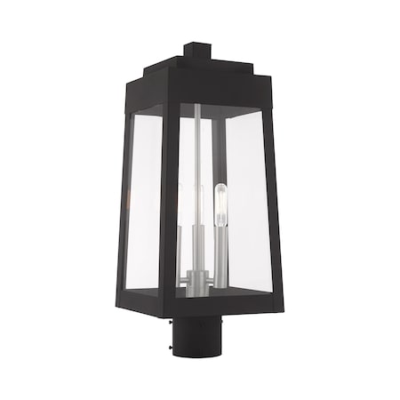 Oslo 3 Light Black Outdoor Post Top Lantern MPN:20856-04