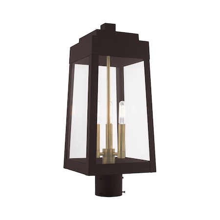 Oslo 3 Light Bronze Outdoor Post Top Lan MPN:20856-07
