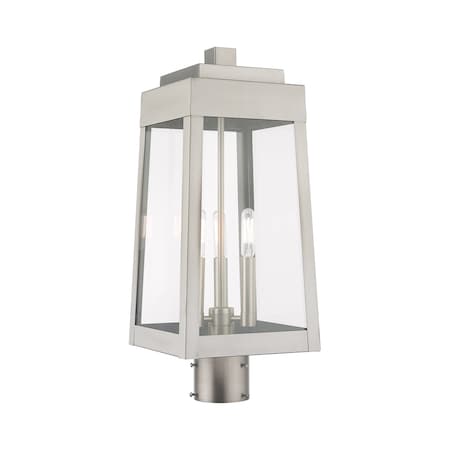 Oslo 3 Light Brushed Nickel Outdoor Post MPN:20856-91