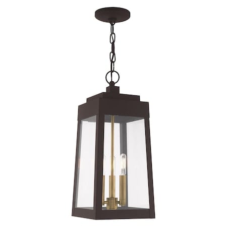 Oslo 3 Light Bronze Outdoor Pendant Lantern MPN:20857-07