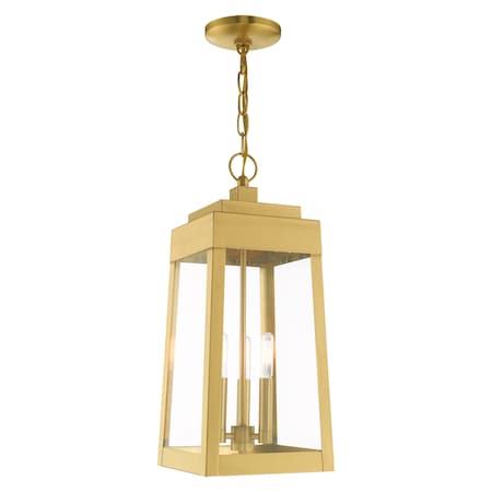 Oslo 3 Light Satin Brass Outdoor Pendant MPN:20857-12