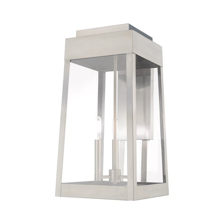 Oslo 3 Light Brushed Nickel Outdoor Wall Lantern MPN:20858-91