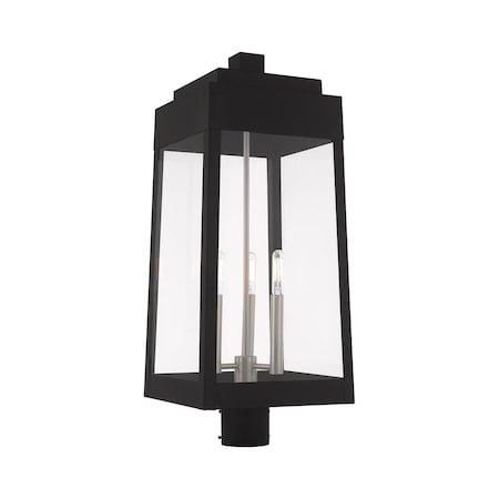 Oslo 3 Light Black Outdoor Post Top Lantern MPN:20859-04