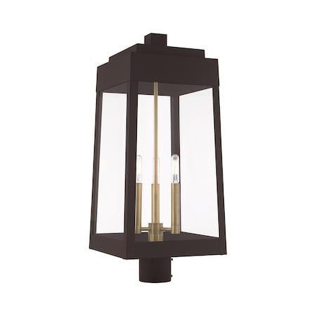 Oslo 3 Light Bronze Outdoor Post Top Lantern MPN:20859-07