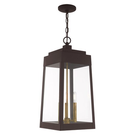 Oslo 3 Light Bronze Outdoor Pendant Lantern MPN:20860-07
