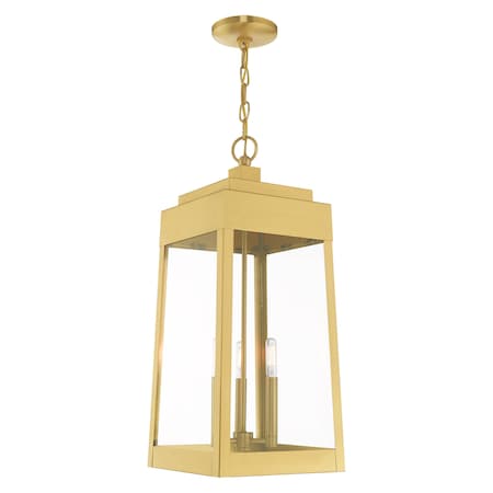 Oslo 3 Light Satin Brass Outdoor Pendant Lantern MPN:20860-12