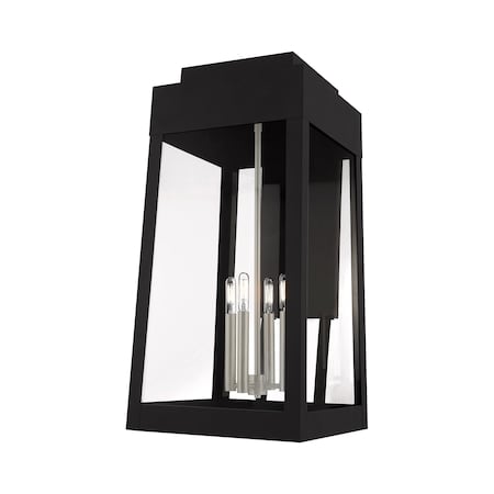 Oslo 4 Light Black Outdoor Wall Lantern MPN:20861-04