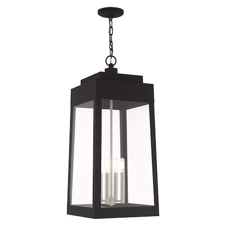 Oslo 4 Light Black Outdoor Pendant Lantern MPN:20863-04